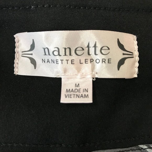 Nanette Lepore Women's Black Flat Front Quality Knit Pull on Dress Pants Size M - Picture 4 of 6